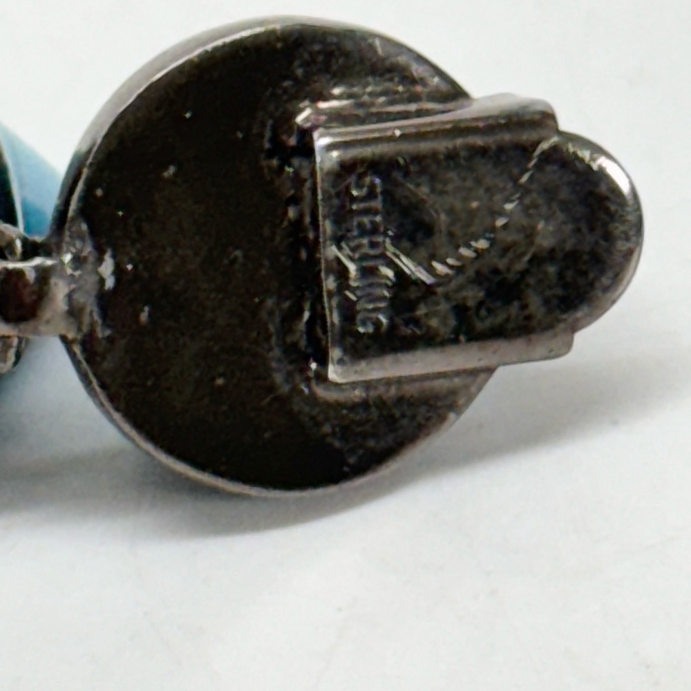 Eddie Borgo Turquoise Cone Bracelet Gunmetal Black Sterling Silver - Picture 6 of 14